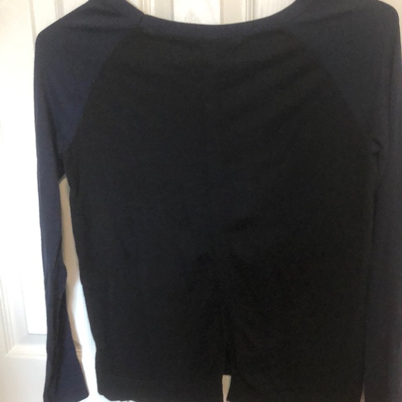 Cotton viscose light weight long sleeve sweater navy blue - Picture 5 of 7